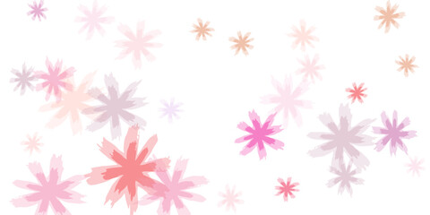 Falling cherry blooming flower parts vector..