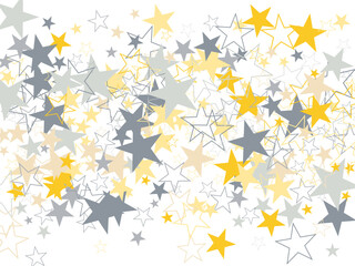 Object fountain organized from random sparcle star pictographs as fireworks.