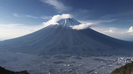 Fototapeta premium Landscape illustration anime style background, Generative Ai