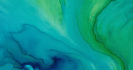 Fototapeta premium Abstract watercolor wash in shades of blue and green. Ideal for backgrounds, overlays, or artistic projects.