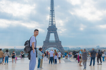 Paris, France - Photo of the city square and the Eiffel Tower