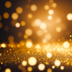 Ein glitzernder abstrakter Gold-Bokeh-Effekt