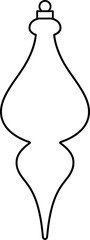 Christmas ornament ball outline vector.