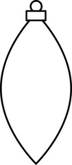 Christmas ornament ball outline vector.