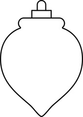 Christmas ornament ball outline vector.