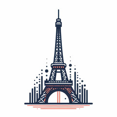 Obraz premium vector graphic eiffel tower modern abstract twist