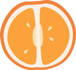 Half peeled orange transparent vector