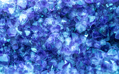 Blue Crystal Mineral Stone. Gems. Mineral crystals in the natural environment. Texture of precious...