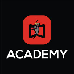 creative book academy success logo