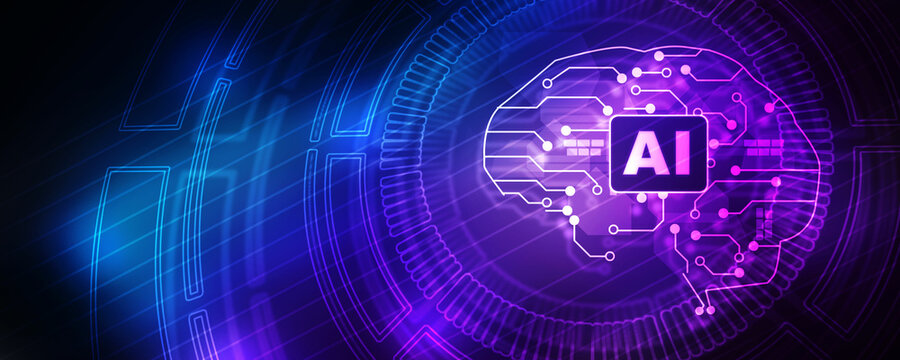 2d illustration Artificial Intelligence (AI) concept
