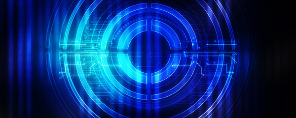 2d illustration Abstract futuristic electronic circuit technology background