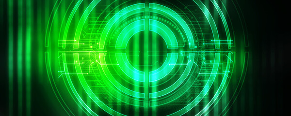 2d illustration Abstract futuristic electronic circuit technology background