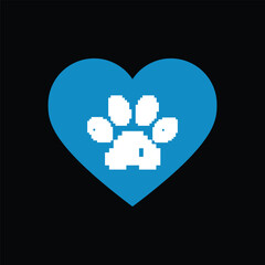 pixel paw amazing animal logo