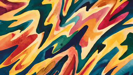 Abstract Watercolor Cascade A Waterfall of Vibrant Colors
