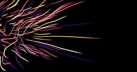 Neon light wave background, 3d Rendering