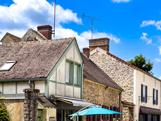 Beautiful Street view of Buildings, Barbizon, France.