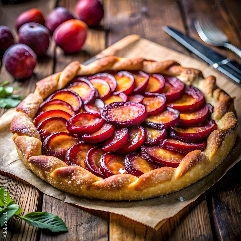 Wall mural homemade plum  galette