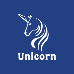 unicorn horse horn animal logo