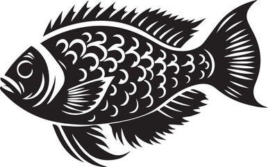 Fish silhouette vector Art Illustration DesignPrint