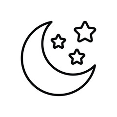 Crescent Moon And Star vector icon