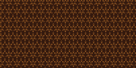 Flower geometric pattern. Seamless vector background. Brown and gold ornament. Ornament for fabric, wallpaper, packaging, Decorative print	