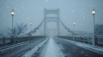 
bridge, snow, winter, white, cold, frozen, ice, serene, peaceful, covered, flakes, frost, chilly, scenic, tranquil, snowflakes, blanket, crisp, glistening, icy, powder, snowy, frosty, wonderland