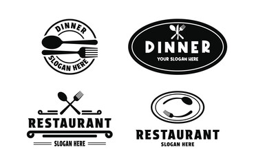 set collection restaurant food logo design concept vintage retro label stamp