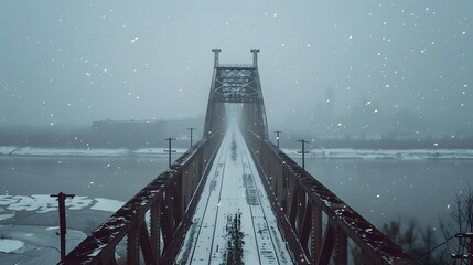 
bridge, snow, winter, white, cold, frozen, ice, serene, peaceful, covered, flakes, frost, chilly, scenic, tranquil, snowflakes, blanket, crisp, glistening, icy, powder, snowy, frosty, wonderland