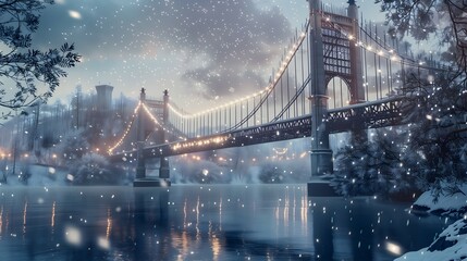 
bridge, snow, winter, white, cold, frozen, ice, serene, peaceful, covered, flakes, frost, chilly, scenic, tranquil, snowflakes, blanket, crisp, glistening, icy, powder, snowy, frosty, wonderland