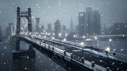 
bridge, snow, winter, white, cold, frozen, ice, serene, peaceful, covered, flakes, frost, chilly, scenic, tranquil, snowflakes, blanket, crisp, glistening, icy, powder, snowy, frosty, wonderland