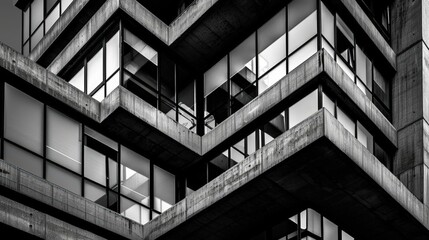 Moody black and white architectural photography