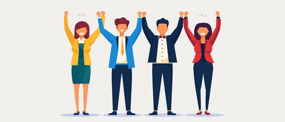 Group of colleagues celebrating a success in the office, Achievement, Professional life