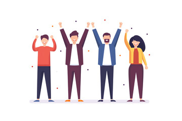 Research team celebrating accurate data predictions, Celebration, Predictive analysis