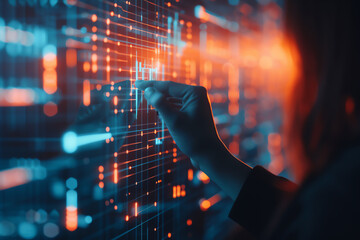 Researcher feeling engaged while visualizing data trends, Engagement, Data visualization