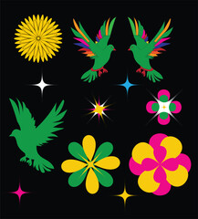 National Hispanic Heritage Month Vector, Birt, Flwer