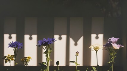 A garden full of different varieties of  flower in a sunlight