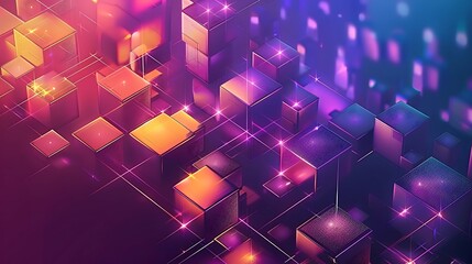 abstract digital geometric cubes background with copy space