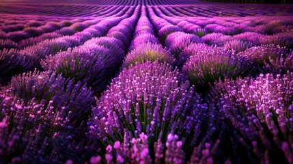 Obraz premium Vibrant fields of lavender in full bloom