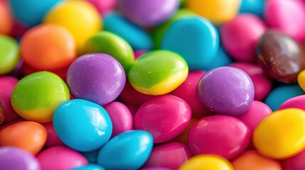 Vibrant macro photography of colorful candy