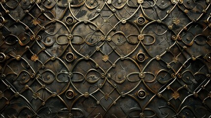 A detailed metalwork design with a repetitive pattern