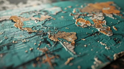 Naklejka premium Vintage-inspired world map design