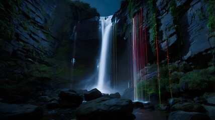waterfall and rainbow