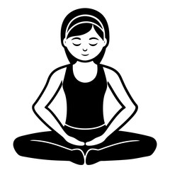 Man and Woman Forward Fold Yoga Pose Silhouette Art Vector Elegant Fitness Illustrations.