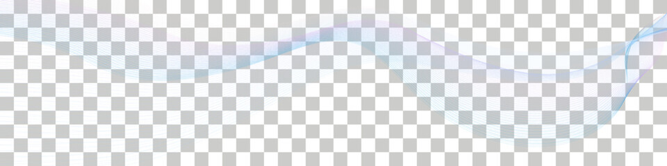 Wave swirl border, undulate twisted lines, air wind, transparent veil, light blue and purple color flow. Dynamic twist motion, isolated transparent design, vector illustration