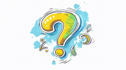 question mark vector cartoon illustration