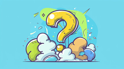 question mark vector cartoon illustration