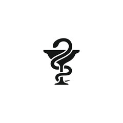 Snake and bowl pharmacy icon vector. EPS 10 editable vector