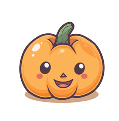 Obraz premium Cute Cartoon Halloween Pumpkin Jack O' lantern Character 
