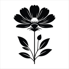 flower silhouette vector art