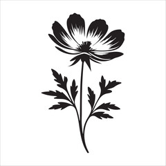 flower silhouette vector art